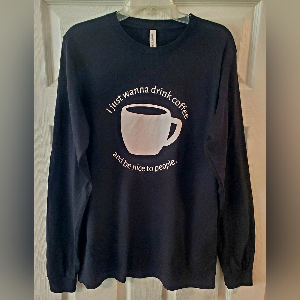 Cotton Long Sleeve with Coffee Print